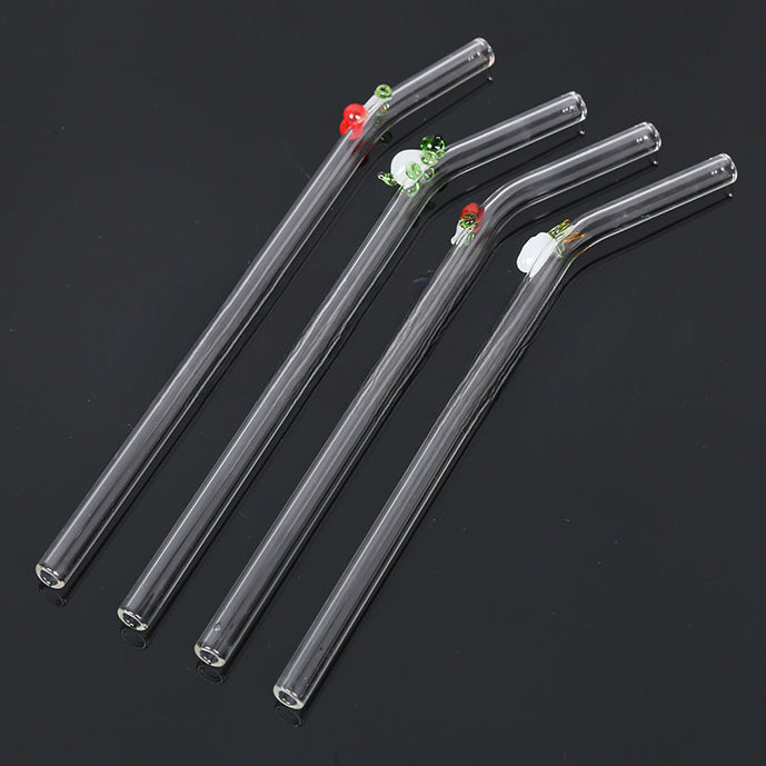 Wholesale Creative Fruit Animal Pure Handmade Heat-resistant High Borosilicate Glass Straws